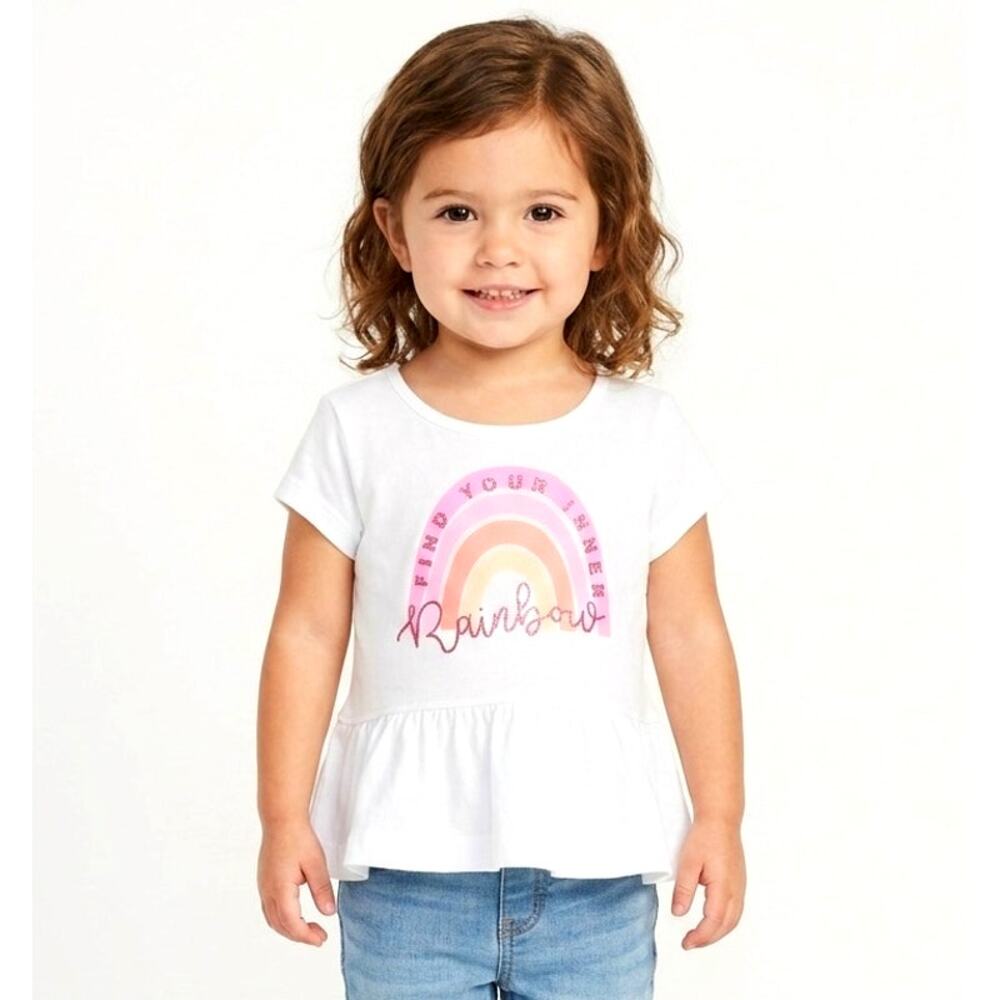 Ideology T-Shirt Toddler Girls 2T "Find Your Inner Rainbow" Sparkle Graphic Top